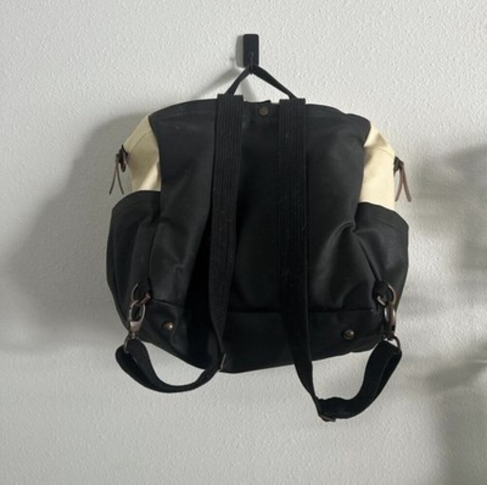 Petunia Pickle Bottom Boxy Backpack Diaper Bag, Sand/Black - Picture 4 of 8